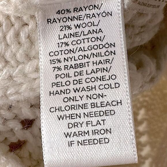 Ann Taylor Loft Cream Knitted Sweater Wool Rabbit Hair Blend - Picture 12 of 12